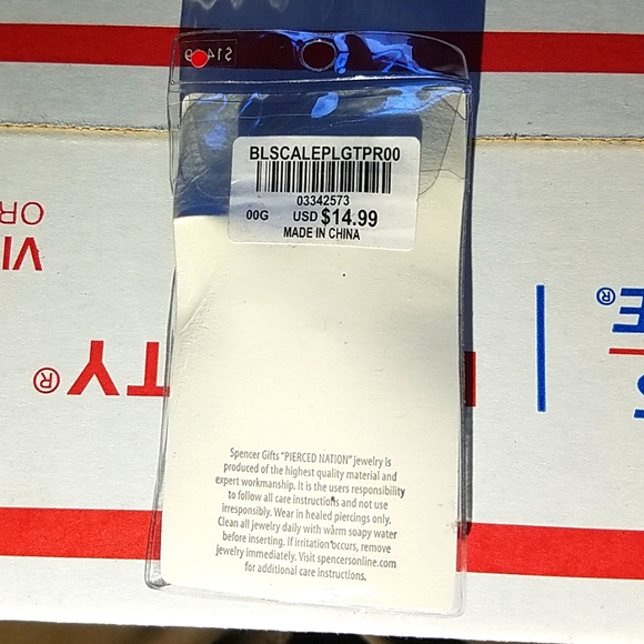 NWT PIERCED NATION BLUE MERMAID TAPERS AND BABY BLUE ACRYLIC PLUGS AND TAPERS - Picture 3 of 5